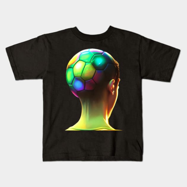 Football Head Neon Kids T-Shirt by Shadowbyte91